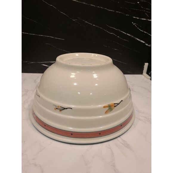 HARTSTONE Pottery 11.25" x 5½" Ribbed Mixing Bowl Woodland Pattern VTG 1981 USA - Picture 9 of 12